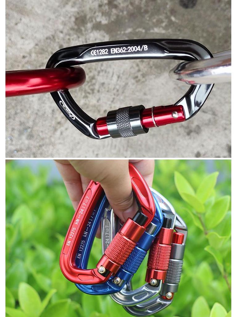 Carabiner Rappelling D-shaped Climbing Lock Outdoor Safety Hook Load-bearing Quickdraw Insurance Buckle