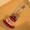Plaid Christmas Stocking Knife And Fork Set Table Decoration Embroidery Christmas Props Knife And Fork Set Christmas Decoration Ornaments