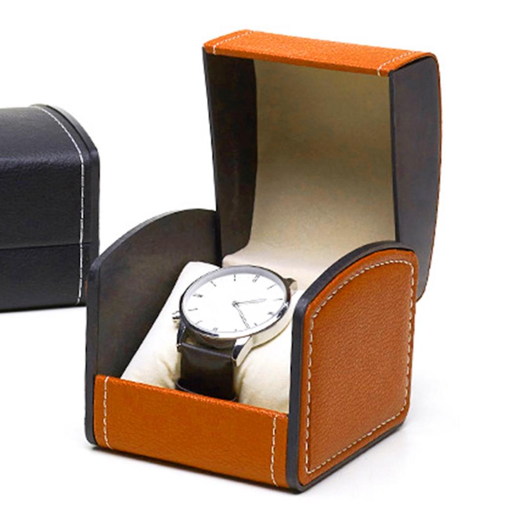 Square PU Leather Watch Case Display Holder Organizer Jewelry Box for Men and Women, Professional -