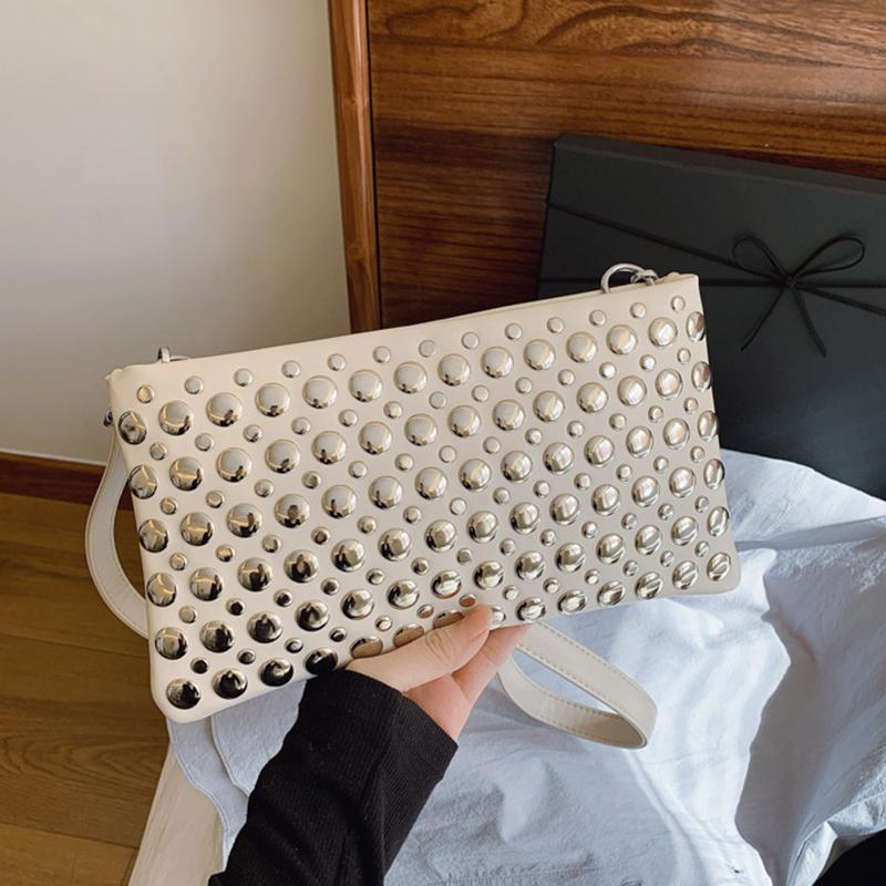 Retro Small Rivets PU Leather Shoulder Bag for Women Punk Style Handbags and Purses Females Crossbody Bags