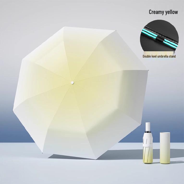 Gradient Color Automatic Foldable Umbrella for Sun & Rain with UV Protection for Women