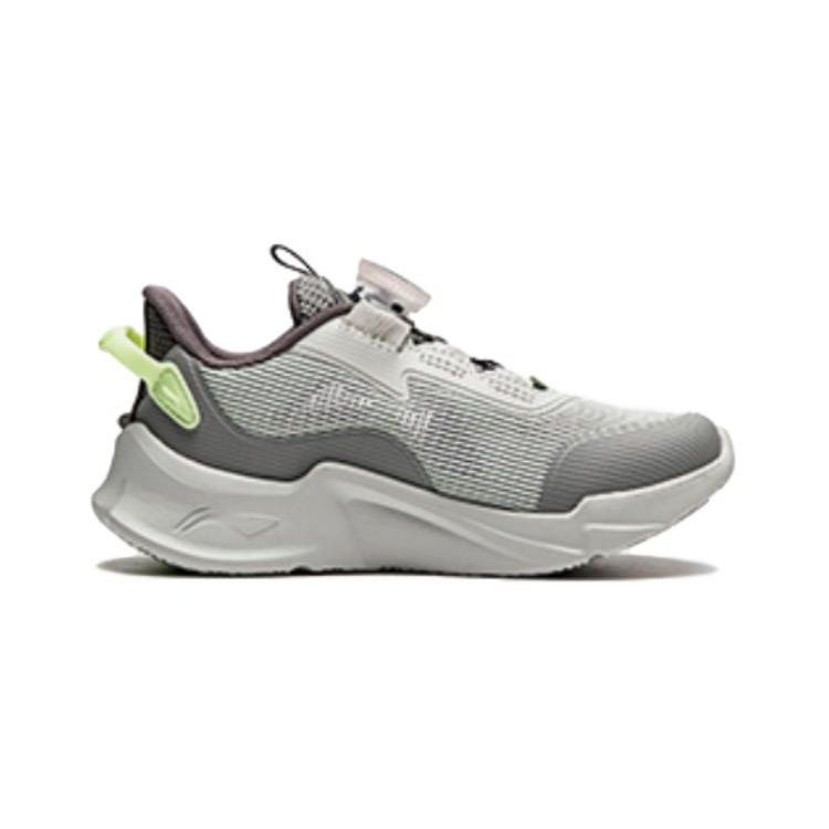 Li Ning Kids Qiang Yue V2 Shock Absorbing Wear Resistant Low Top Running Shoes Kids Running Shoes Gray YKAU026-1