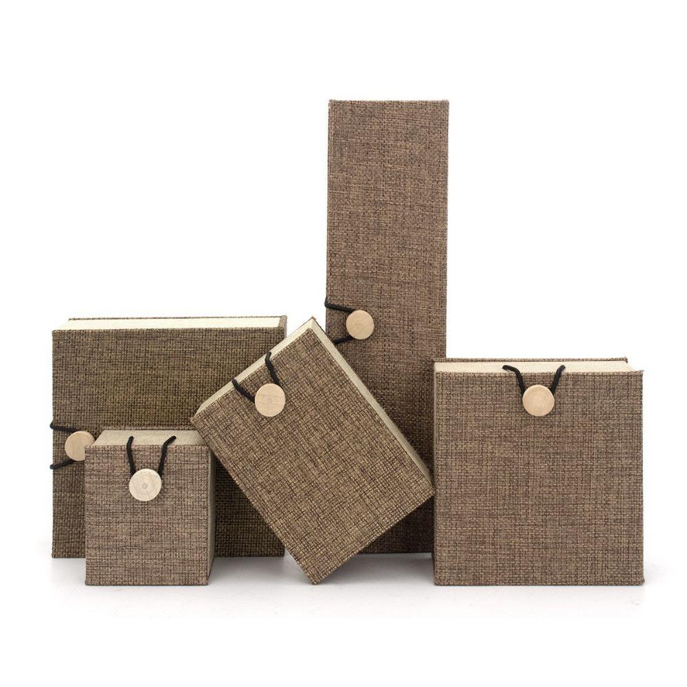 

Linen Wood Jewelry Box Fleece Lining Jewelry Case Travel Ring Box for Wife Mom Daughter and Friend ring box кофейный