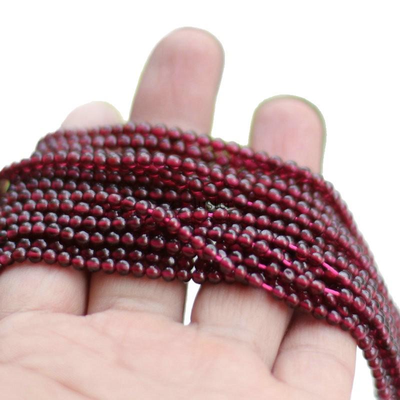 Natural 2-3mm Round Garnet Beads Strand - High-Quality Beading Accessories