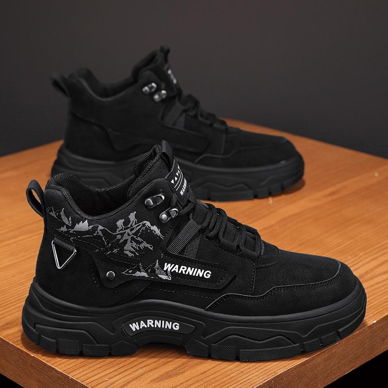 

Мужская обувь ботинки Мартин осень и зима новые высокие уличные платформа рабочие ботинки альпинистские нескользящие ботинки мужские ботинки 39 чёрный