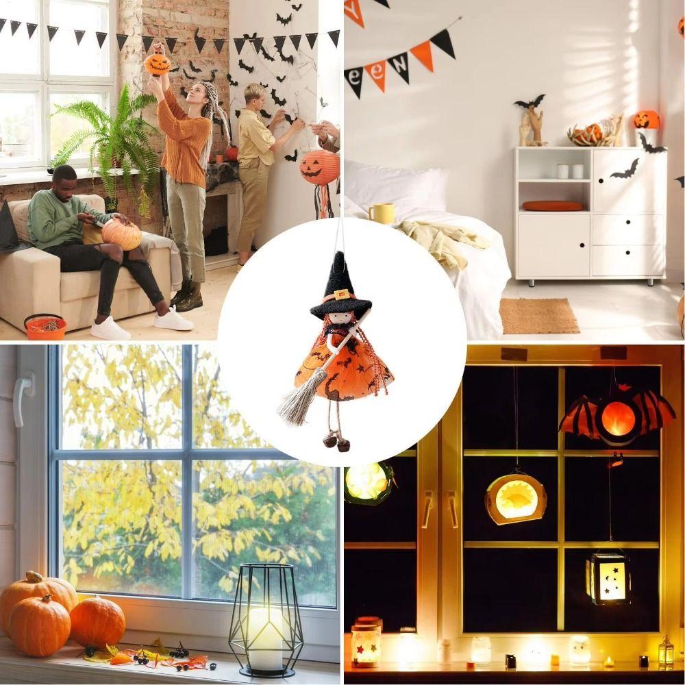 Kid Toy Halloween Witch Dolls Hanging Witch Figurine Handicraft  for Christmas Tree
