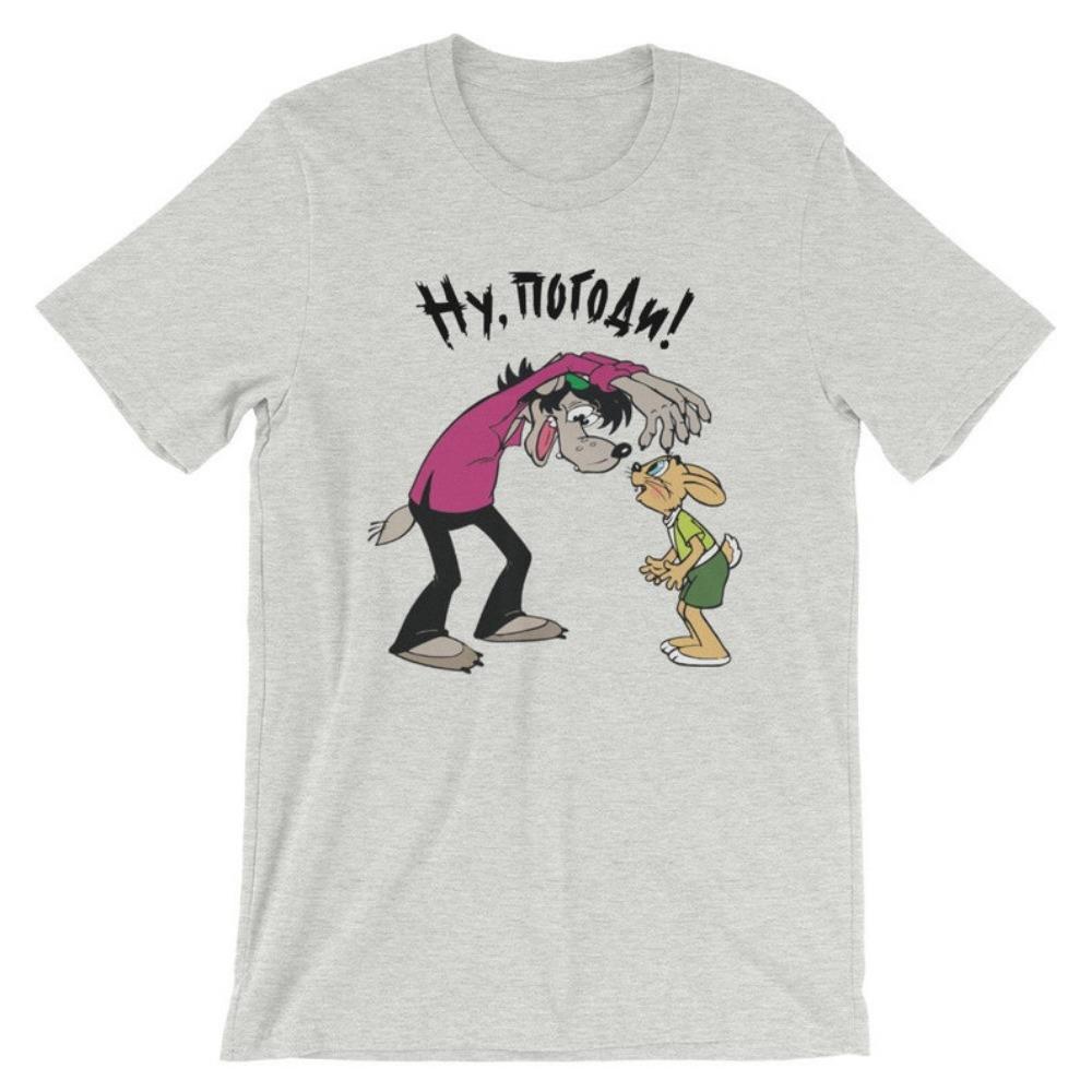 Nu Pogodi Nu Pogodi Shirt Nu Pagadi Shirt Wolf Tops Old Cartoons Clothes Russian Shirt for Fitness Training Printed T-shirt Tops