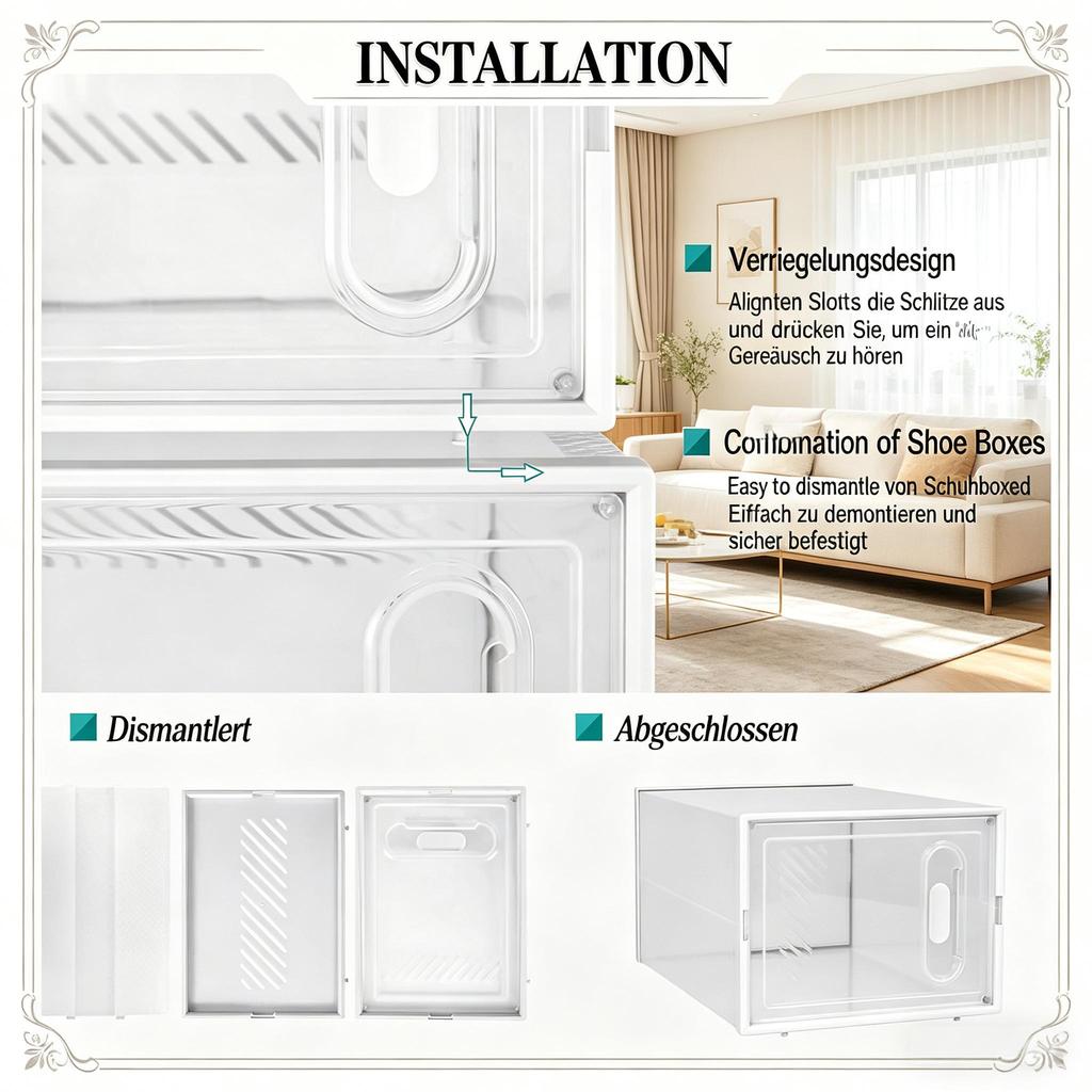 Stylish Shoe Storage Box, Stackable Wardrobe, Storage Box, Modular Shoe Rack, Bookshelf, Toy Organizer, Bathroom Cabinet (only with 18pcs Storage Box)