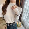Fashion Casual Semi-turtleneck Knitted Sweater Women's Autumn and Winter Bottoming Shirt New Elegant Casual Simple Slim Fit Solid Long Sleeved Top