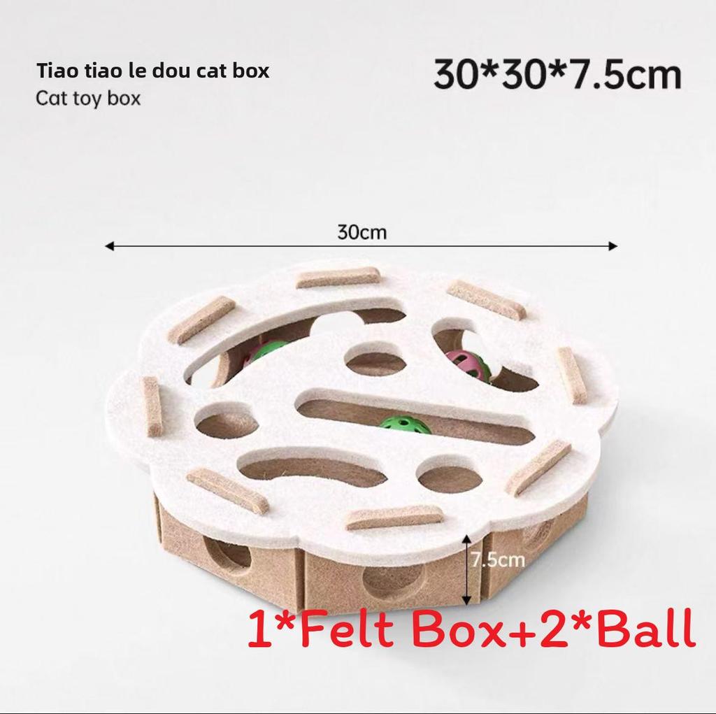 Feather Felt Cat Toy Set With Maze Balls For Interactive Play And Intelligence Development