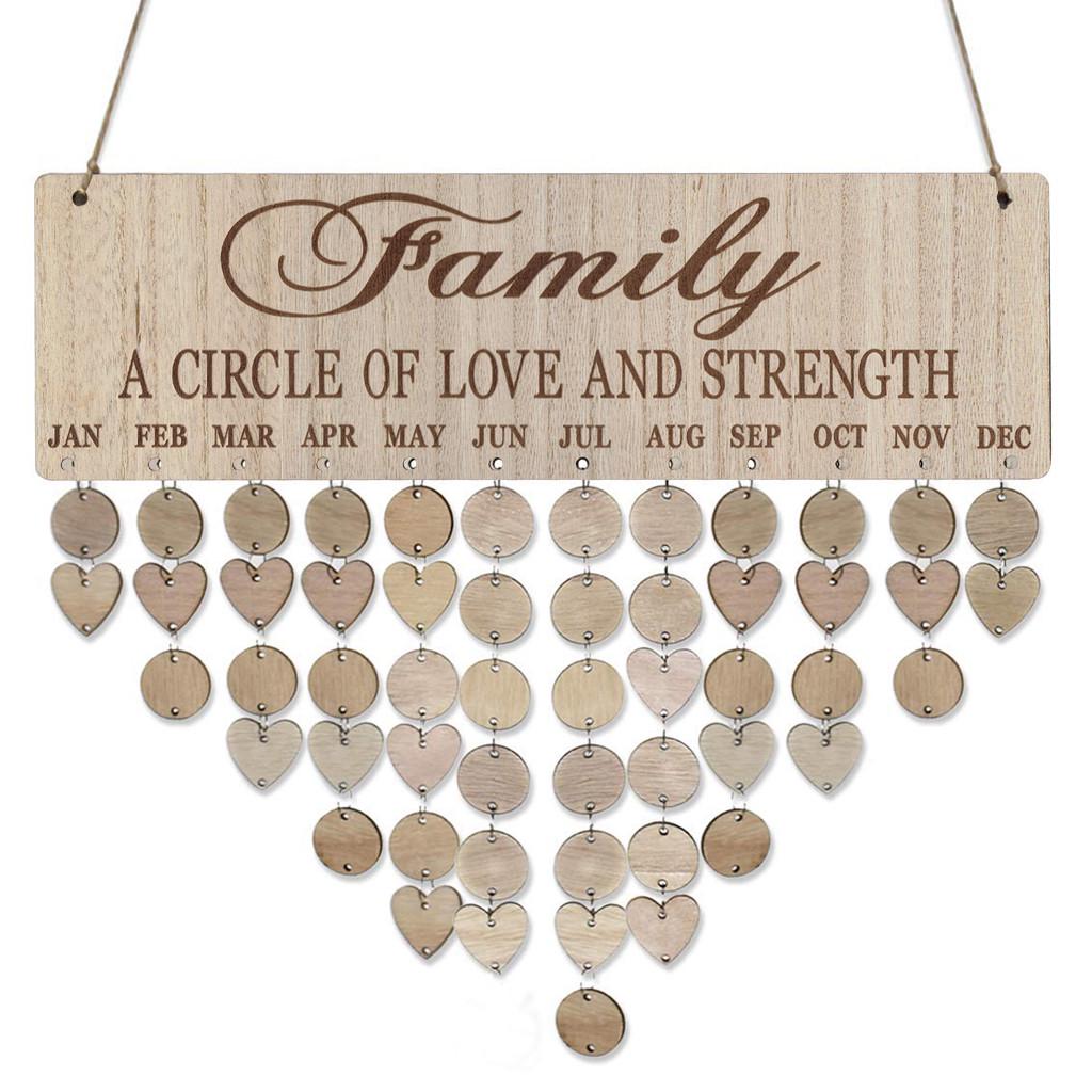 Calendar Reminding Wood Friends Gifts Wooden Calendar Plaque Birthday Reminder Reminder Hanging Calendar Family Birthday Boards