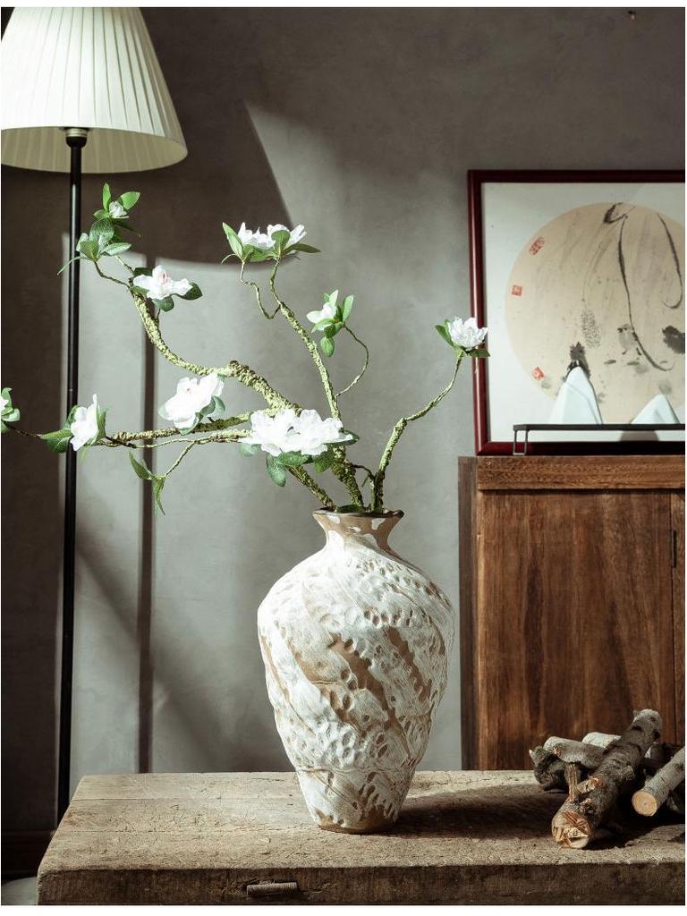 Jingdezhen Wabi-Sabi Keramikvase für Trockenblumen - Retro-Stil für Wohnzimmer oder Esstisch