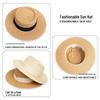Women's French Summer Straw Hat, Large Brim, Ribbon, Flat Top, Outdoor Travel Sun Protection