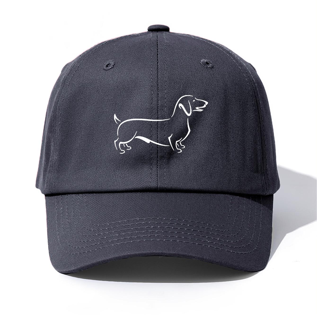 

1pc Dachshund Print Baseball Cap for Adults, Minimalist Retro Style Casual Soft Adjustable Dad Hat, Perfect As Gift серый