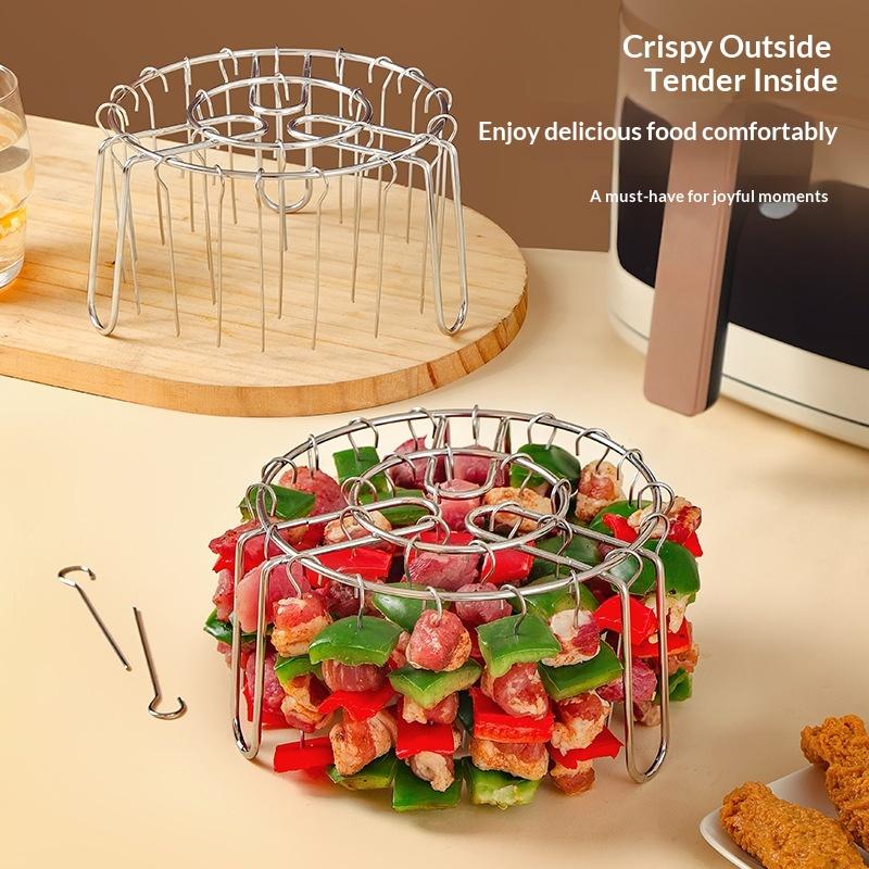 Stainless Steel Vertical Grill Rack Detachable String Grill Vertical Barbecue Skewer Bracket 24/48 Skewer Holder