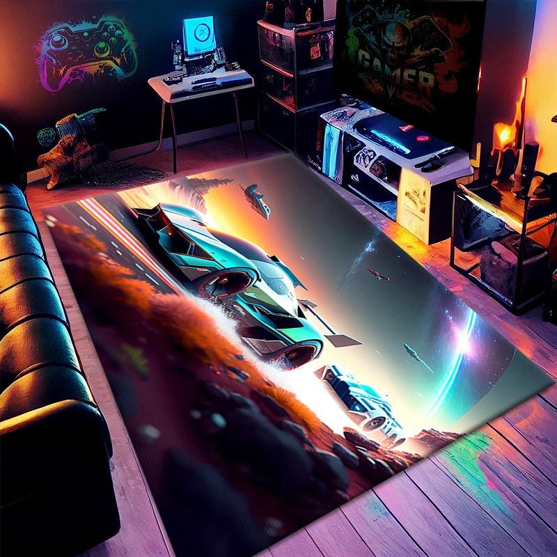 

New 3D Visual Carpet Cool Game Arcade Decoration Mat Large Area Living Room Anti-slip and Easy To Maintain Rug Mechanical Wash 40x60cm