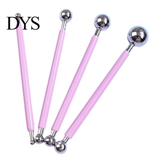 Clay Shaping Tool Set 4Pcs Polymer Set, Sculpting Stick with Stainless Steel Ball, 4 Size DIY Fondant Pottery Modeling Tools Rod