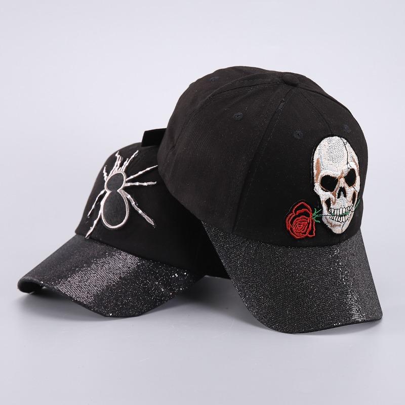 Mei Baseball cap, Halloween atmosphere funny expression hat, personalized skull cap wholesale
