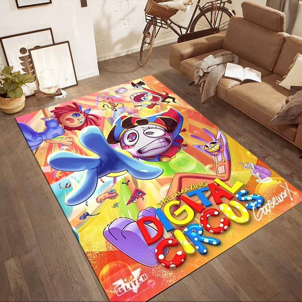 Digital Circus Area Rug Design For Outdoor Dining Room Living Rooms Foyer Antislip Carpet Anime Office Decor Gift For Festivals