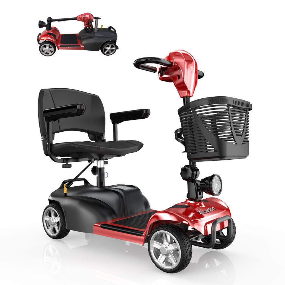 iScooter X02 Four-Wheel Scooter Suitable For Seniors/Disabled People 8KM/H 250W Motor 24V 12AH Battery Range 20KM Foldable Electric Scooter