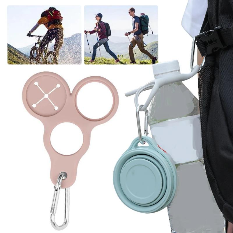 Silicone Water Bottle Buckle Water Bottle Holder 3 Holes Drink Bottle Holder Hook Multifunctional for Outdoor Activities