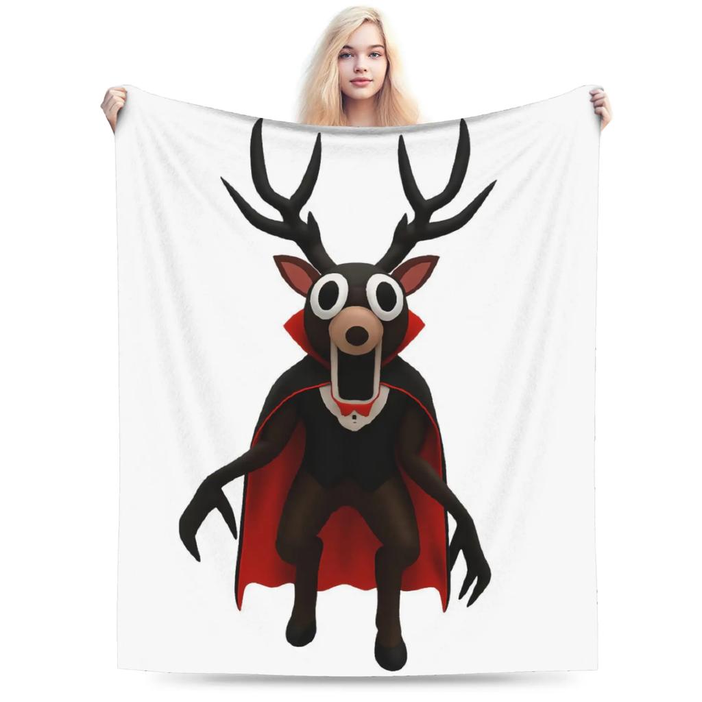 Warm Soft Flannel Throw Blanket for Kids and Adults Airplane  Deer Print Ideal for Travel Sofa Chair Bed Cover   Nights Cozy Des