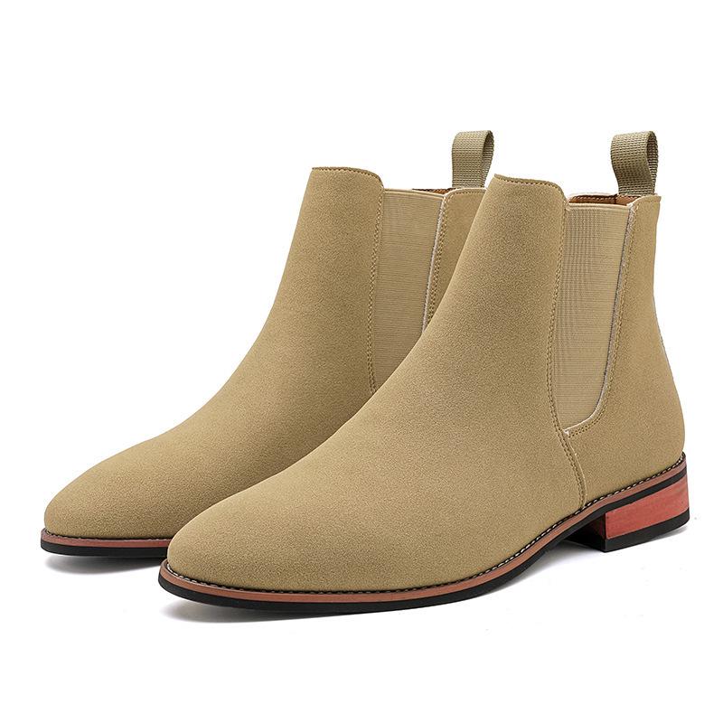 Men's Large Suede Chelsea Boots: Slip-On Business Style, Retro Design, Versatile European & American Fashion