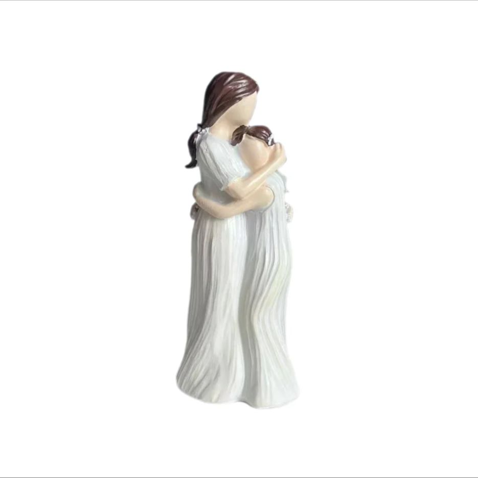 

1 Piece of Nordic-Style Simple and Elegant Mother-Daughter Figurine, an Artistic Sculpture Expressing Family Affection for the Living Room or Study,