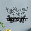 Custom Cute Swan Metal Wall Art Personalized Name Sign Home Decor Gift