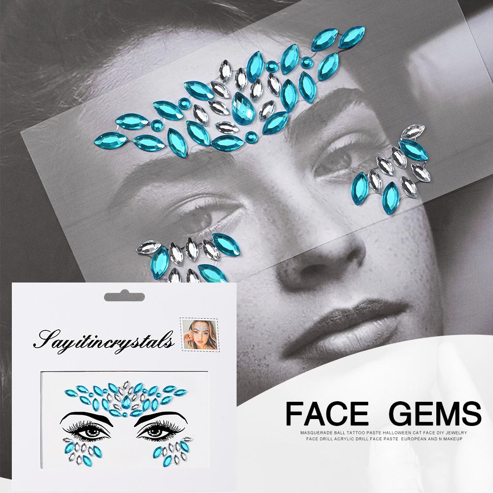 Eco-Friendly Masquerade Acrylic Face Diamond Stickers