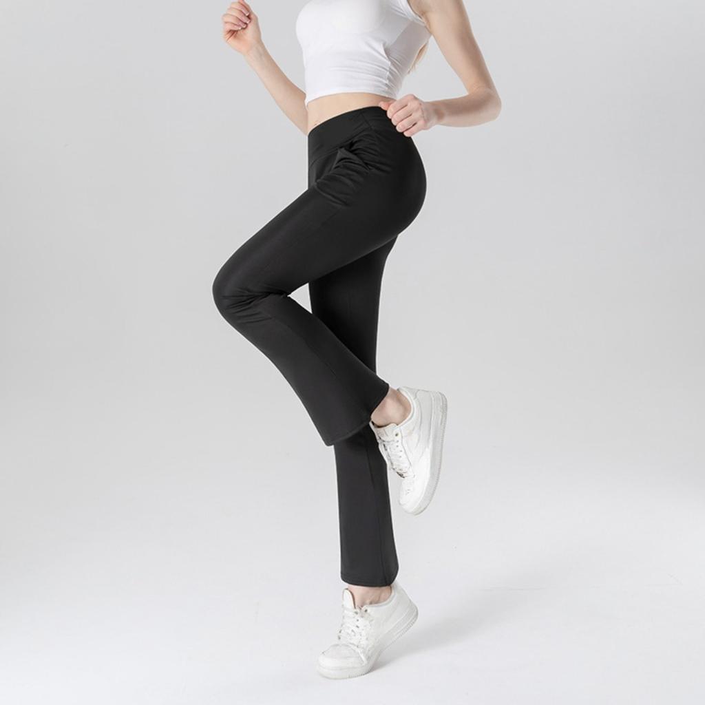 Shark Pants Flared Pants, High Waisted Elastic Casual Pants, Micro Flared Yoga Pants Women's Pants