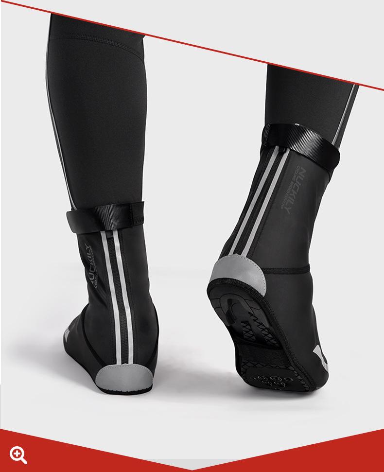 Men's Fleece-Lined Winter Cycling Shoe Covers - Warm, Windproof & Waterproof for Mountain and Road Biking