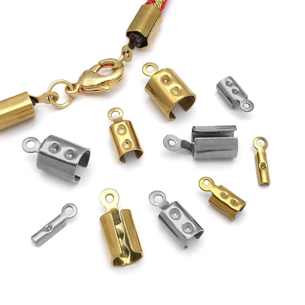 Stainless Steel Dotted Clasp End Buckle Pendant Charm for DIY Bracelets & Necklaces