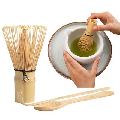 Bamboo Matcha Whisk with Tea Pick Teaspoon Handmade Traditional Japanese Chasen Stirring Brush