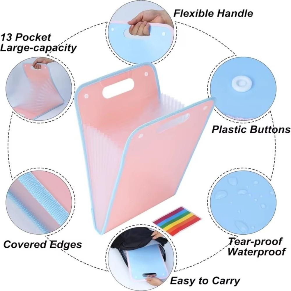 Partitioned Structure A4 File Folder Accordion File Organizer New Document Bag Office Use