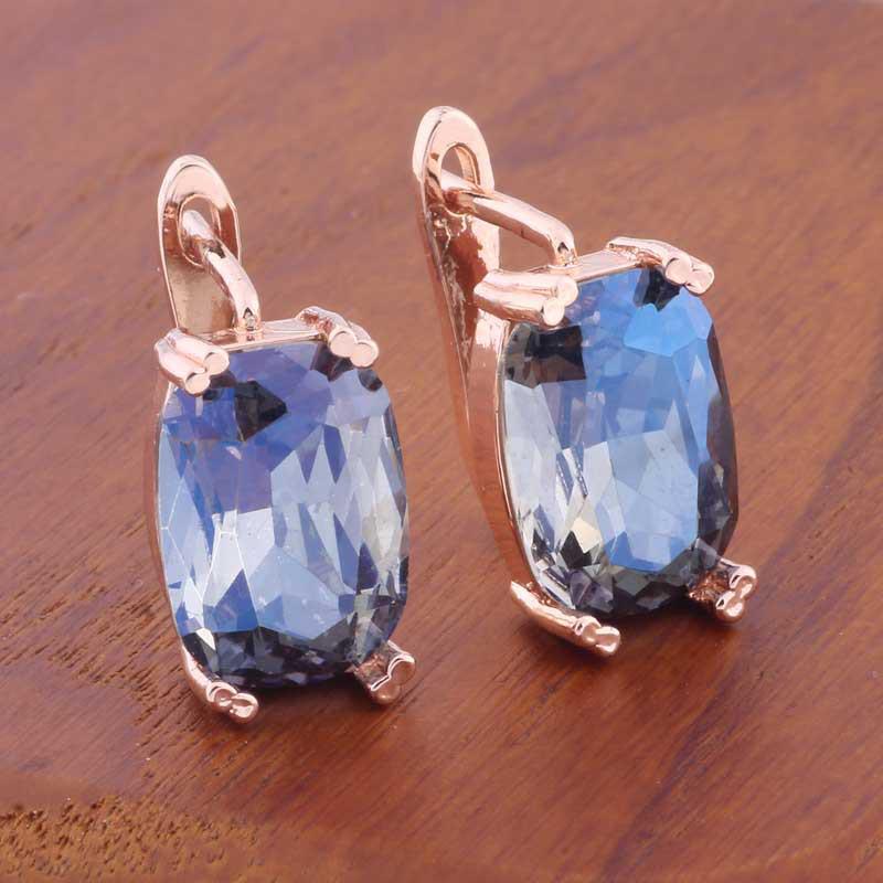 

Прямоугольные серьги из розового золота в европейско-американском ретро-стиле 10*14mm rectangular rounded rose gold ear buckles