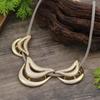 New hollow geometric line leather rope necklace women's creative high-end brushed geometric line neck chain