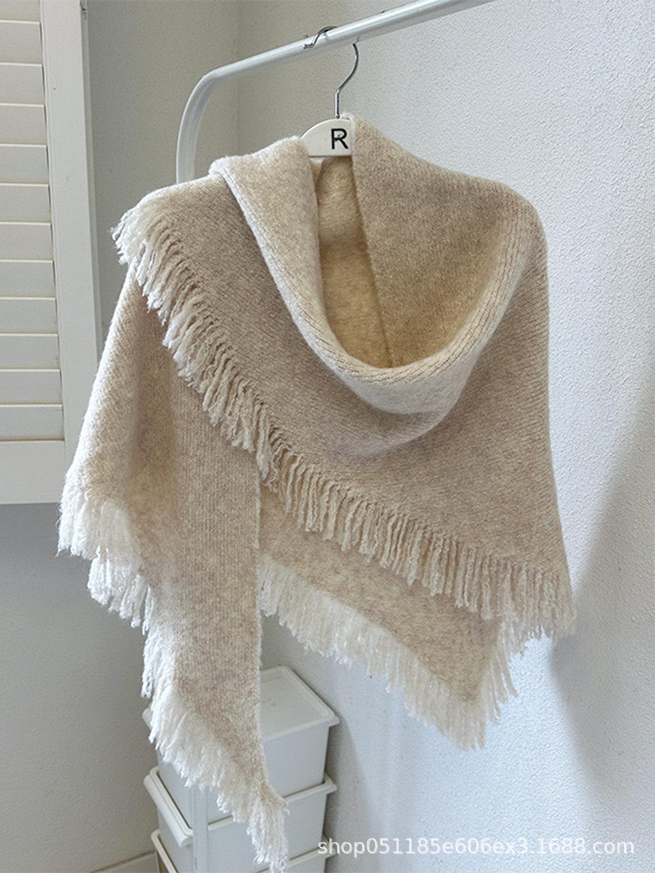 

Женская шерстяная шаль с кисточками: Универсальный кардиган на осень/зиму