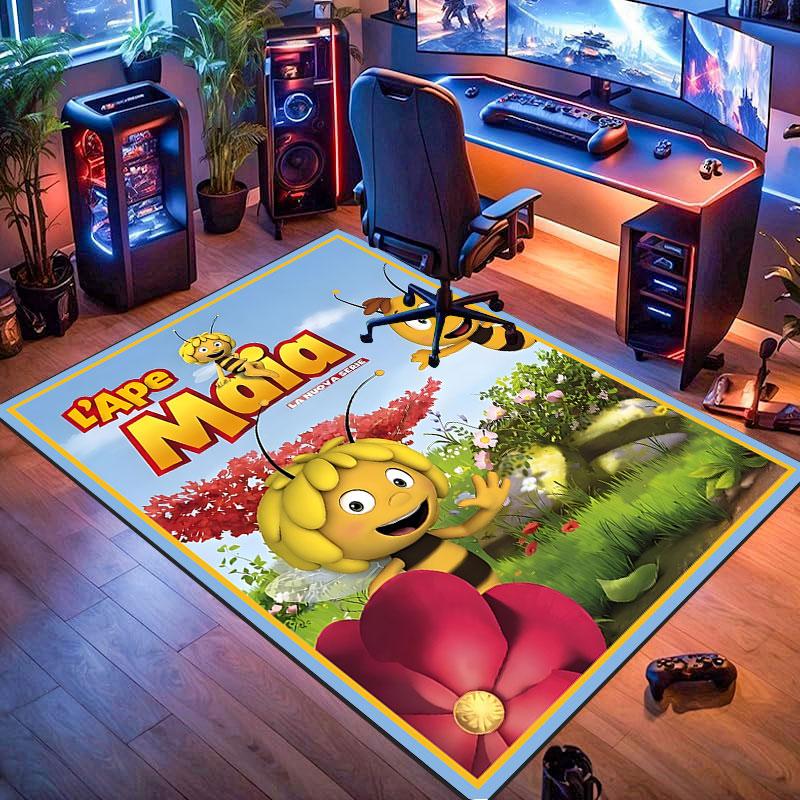 Biene Maja Teppich, geeignet für Wohnzimmer, Schlafzimmer, Spielzimmer, Computerraum und Heimdekoration.