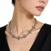 Titanium Steel Spiked Pendant Beads Necklace Featuring Steel Beaded Design for Fade Resistance and Chic Look
