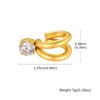 Xiaomi Vnox 18K Gold PVD Plated AAA Zircon Double Layer Clip Earring for Women Stainless Steel Shiny Crystals Earrings Party Jewelry
