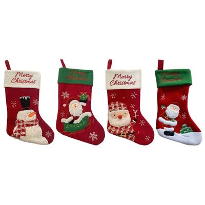 Großer Weihnachtsstrumpf Weicher Stoff Hängende Socke Feiertagsparty Geschenketasche Dekoration Für Weihnachtsbaumschmuck Kamine