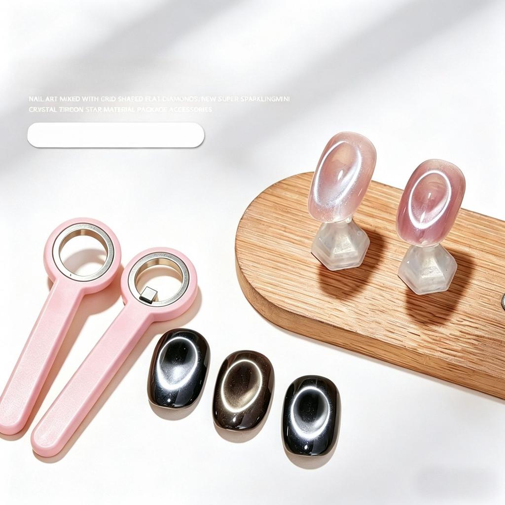 Upgraded Version of Nail Art Ring Magnet Silicone Handle Magnet Hollow  Eye Auxiliary Tool Novice Eye Tool