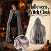 Halloween Costume Cloak with Hood Ghostly Design for Cosplay Party Decoration Haunted House Theme One Size Fits Most