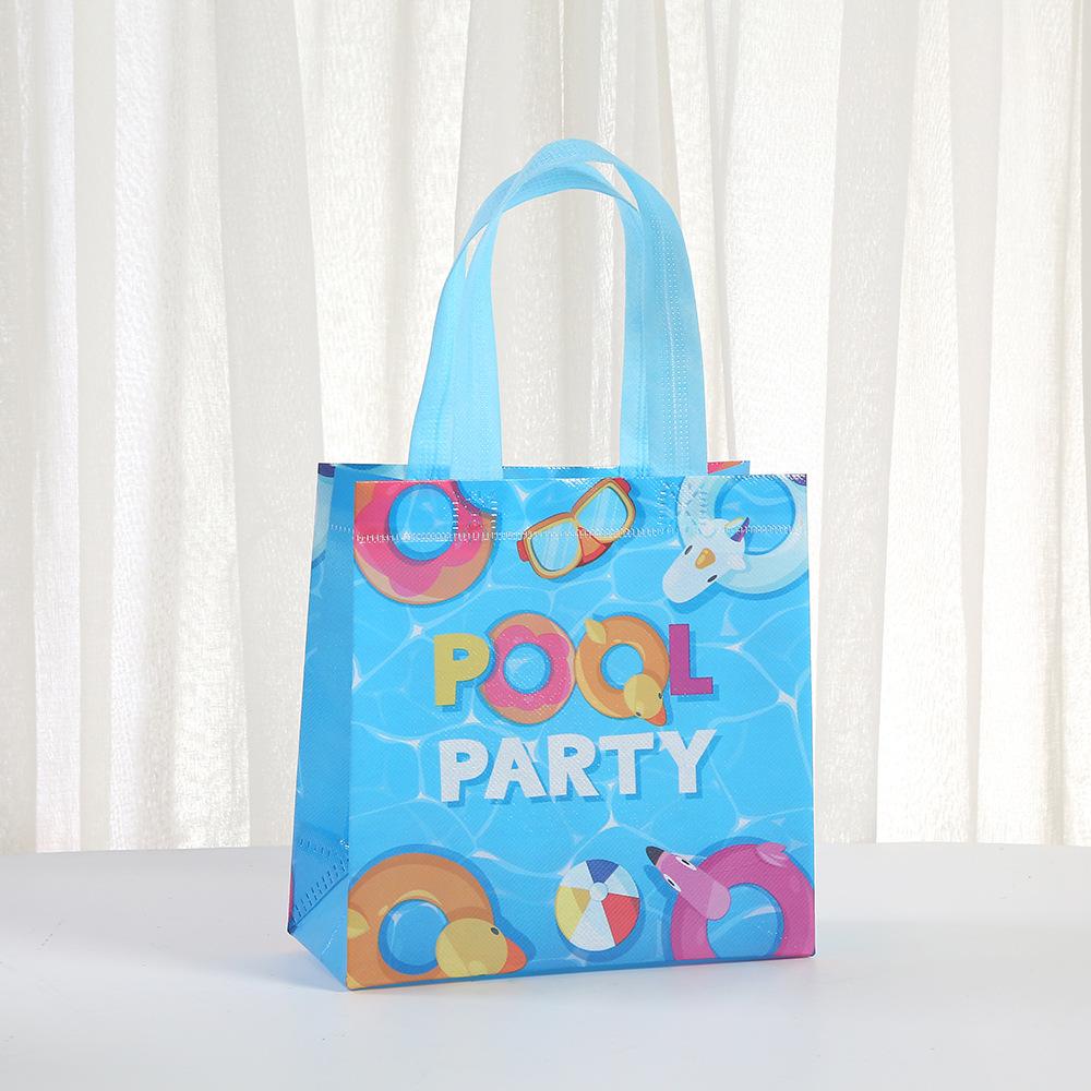 

12/30pcs summer themed reusable tote bags for kids party favors beach picnic gift bags nonwoven carry bags for gift 30pcs&20x9x20cm