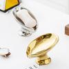Gold Silver Self Draining Soap Holder Leaf Shape Soap Tray No Punching Soap Dish Washbasin