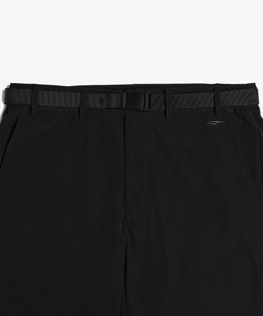 Baellob Plain Good Belt Pants Black
