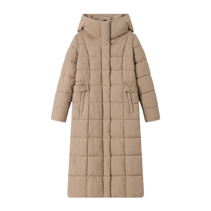 Womens Long Winter Cotton Coat Oversized Hooded Puffer Jacket Thick Warm Knee-Length Outerwear