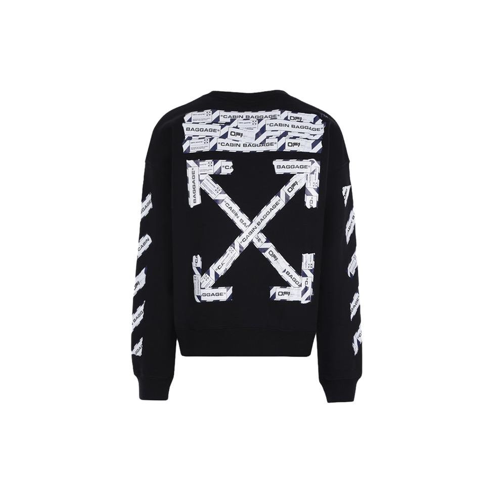 Off-White SS23 Letter Print Pullover Sweatshirt Men Sweatshirt Black OMBA035S20E30003-1088