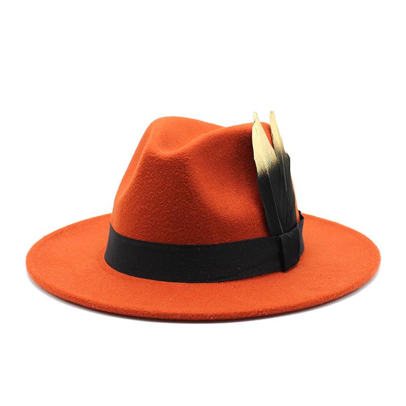 Panama Top Hat British Versatile Flat Edge Jazz Hat Woolen Top Hat Men'S And Women'S Hats